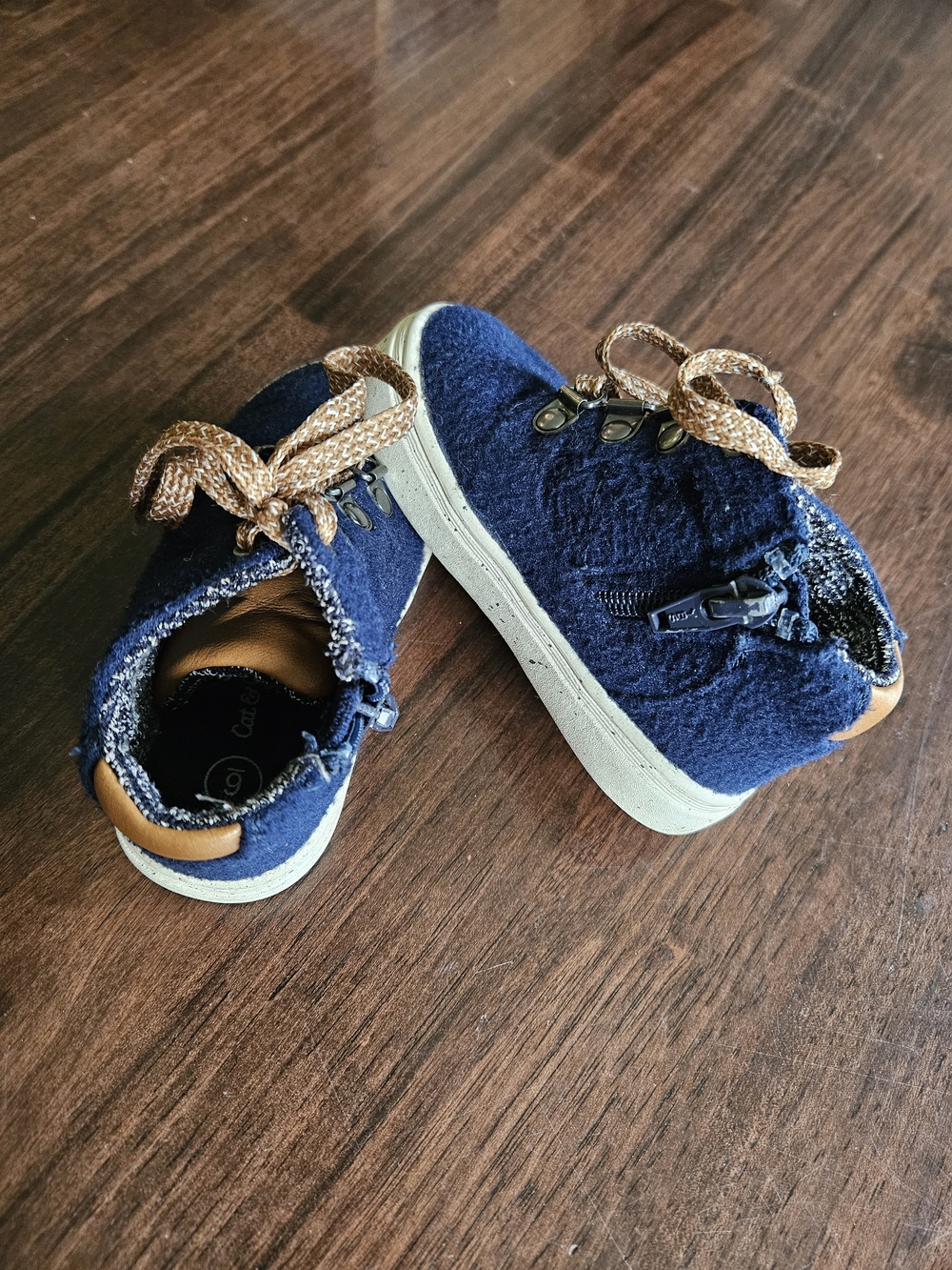 Cat & Jack Navy Blue Sneakers with Bronze Laces